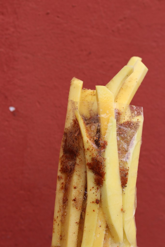 Mango with sugar and spices