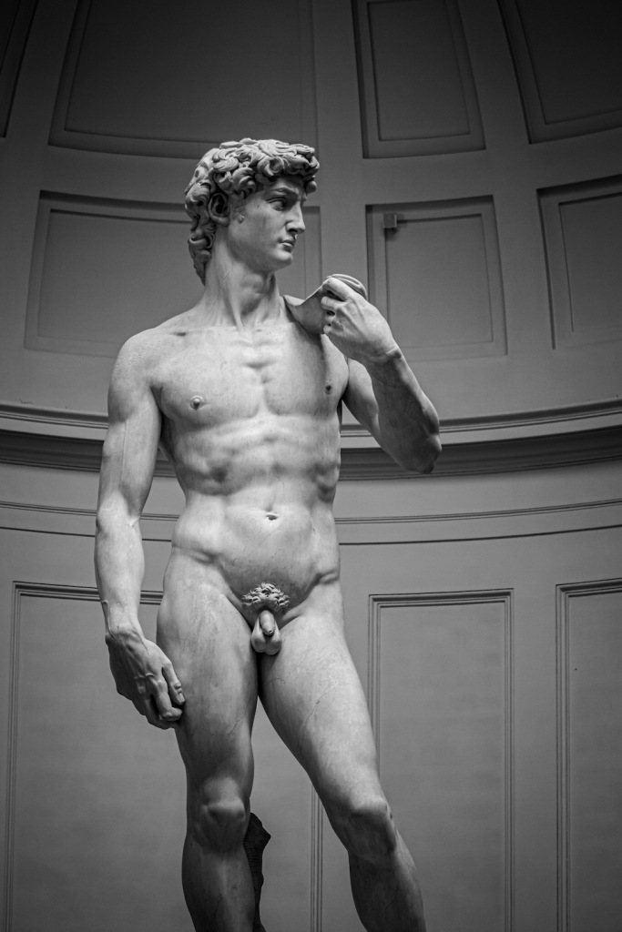 Michelangelo's David statue in the Galleria dell'Accademia in Florence, Italy March 2024