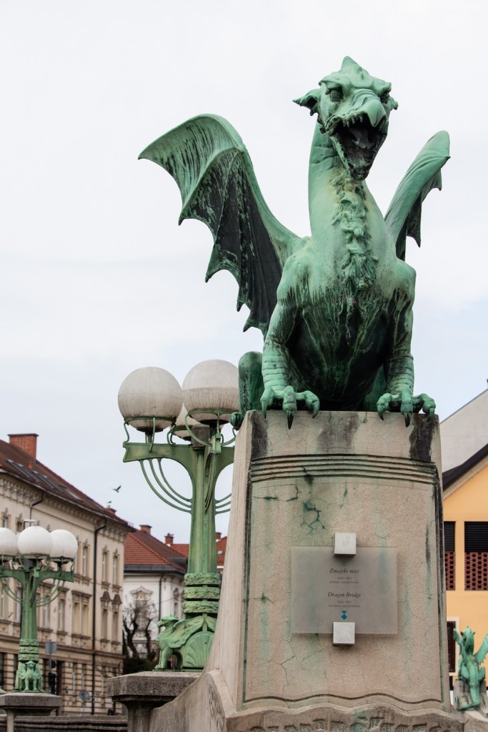 Dragon Bridge, Ljubljana, Slovenia, March 2024