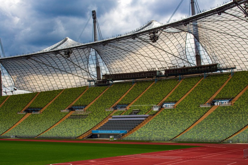 Olympic Stadium from the 1972 Summer Olympic Games in Munich, Germany, April 2024.