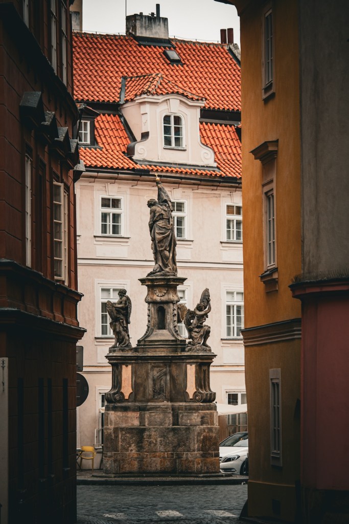 Statue of John the Baptist in Prague, Czech Republic, April 2024