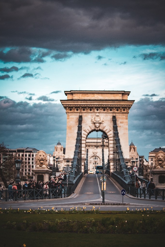 Szechenyi Chain Bridge in Budapest, Hungary, March 2024