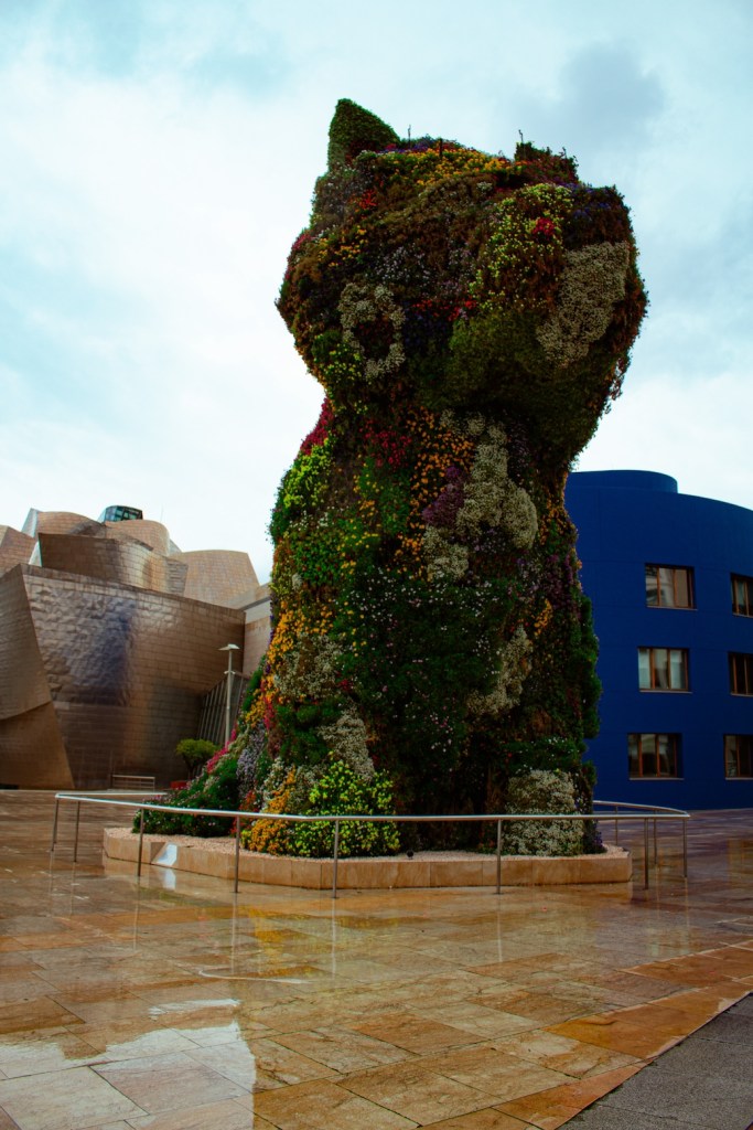 Jeff Koons Puppy Sculpture at the Guggenheim Museum Bilbao, Bilbao, Spain, April 2024