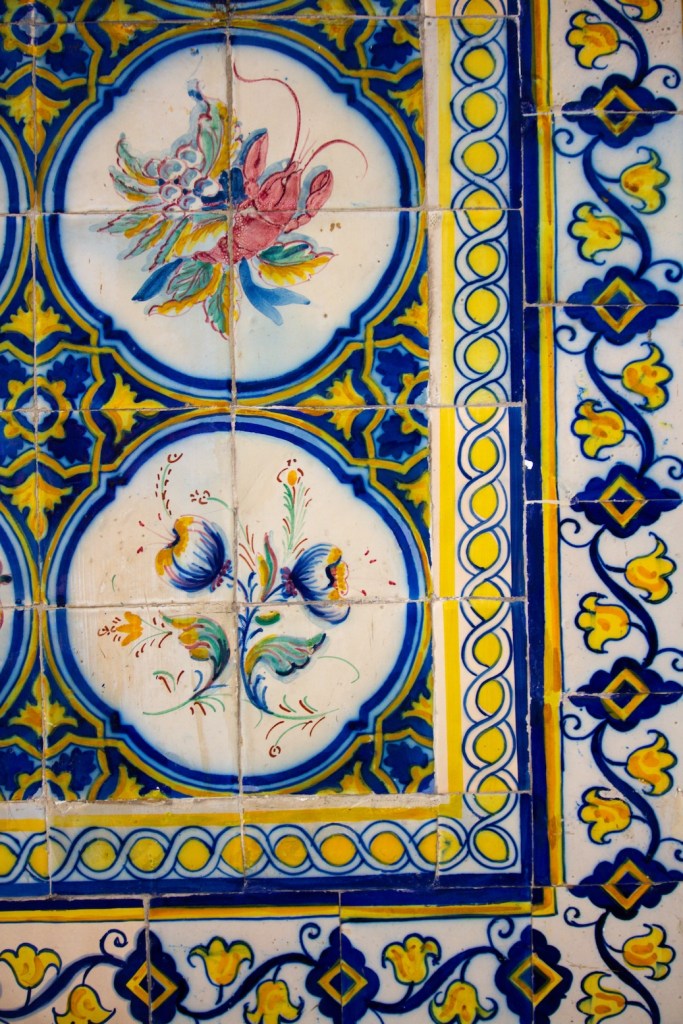 azulejo tiles in Lisbon, Portugal, April 2024